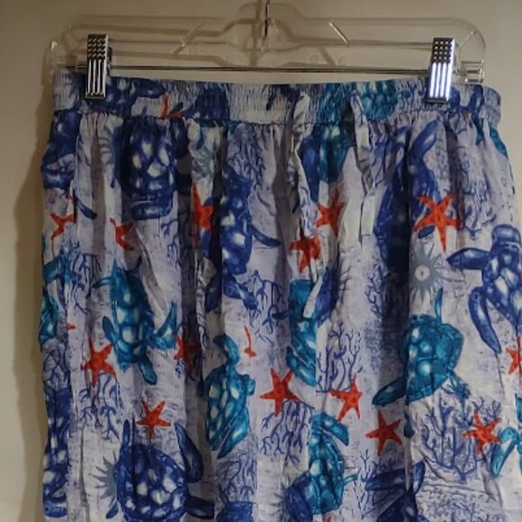 SEA TURTLES COLORFUL OCEAN ADVANCE APPARELS LOUNGEWEAR PANTS ELASTIC WAIST  XL - Picture 4 of 10